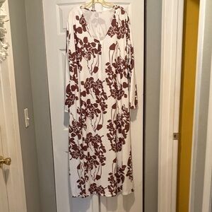Elegant Floral Long Sleeve Dress Plus Size 4X